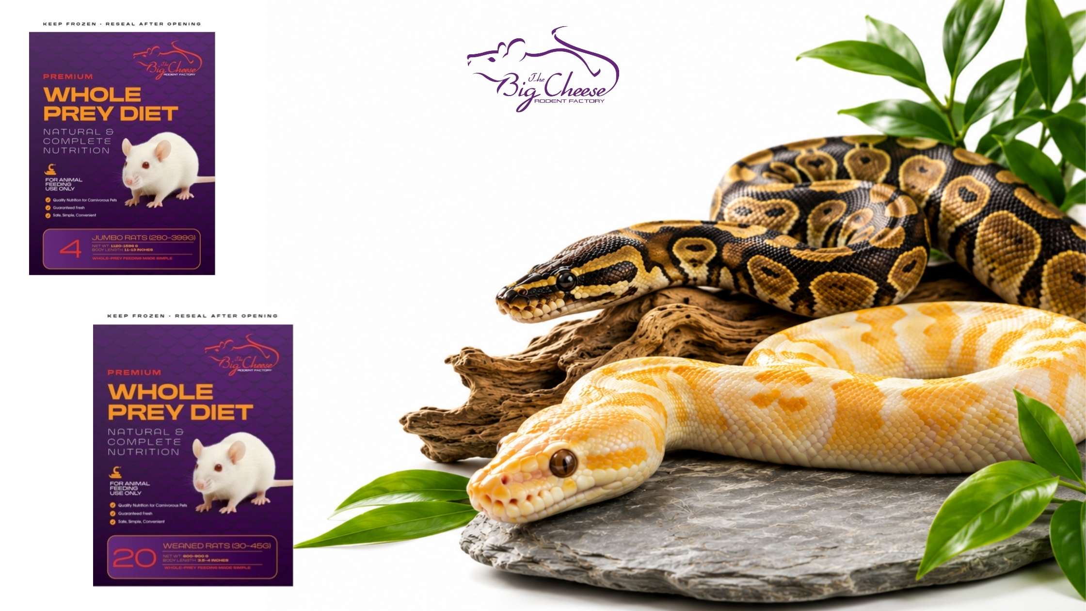 Snake Frozen Feeder Weight Size Chart by  by Big Cheese Rodent Factory